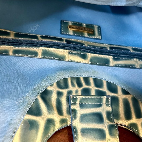 🌟HP🌟VTG 2000 Glossy Teal Mock Croc Vinyl Hobo Shoulder Bag C. Lapson Italy - Picture 16 of 16